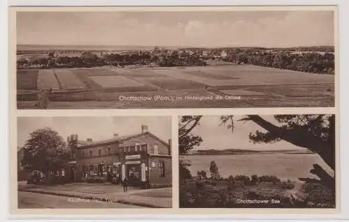 98989  Mehrbild Ak Gruß aus Chottschow Choczewo in Pommern Kaufhaus usw. 1937