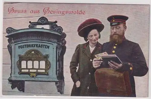 907117 Leporello Ak Gruß aus Geringswalde Postbriefkasten um 1910