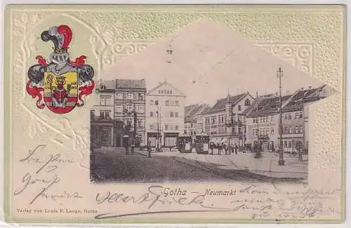 96336 Wappen Präge Ak Gotha Neumarkt 1902