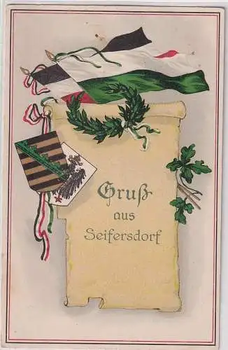 24964 Patriotika Ak Gruß aus Seifersdorf 1918