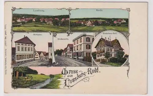 47397 Ak Lithographie Gruß aus Lossburg-Rodt Geschäft usw. um 1910