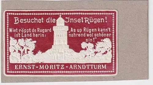 Seltene Vignette Reklame Insel Rügen Ernst-Moritz-Arndtturm (903466)