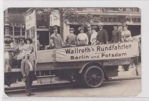 900727 Foto Ak Wallroth´s Rundfahrten durch Berlin und Potsdam 1913