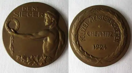 seltene Bronze Medaille Polizei Meisterschaften Chemnitz 1924 (160627)