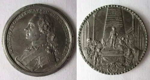 Seltene Zinnmedaille 1750 Moritz Graf von Sachsen Auf seinen Tod (160667)