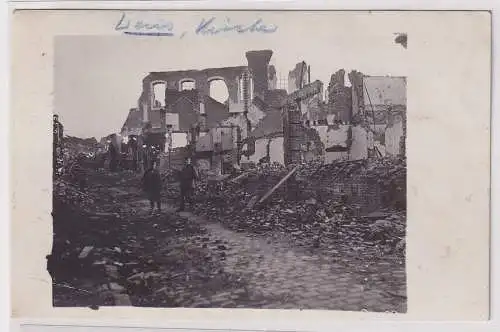 902537 Foto Ak Lens Frankreich zerstörte Kirche 1917