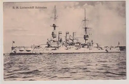 24963 Ak S.M. Linienschiff Schlesien 1918