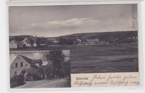 92741 Mehrbild Ak Dörnitz Gasthof zur Eisenbahn 1915