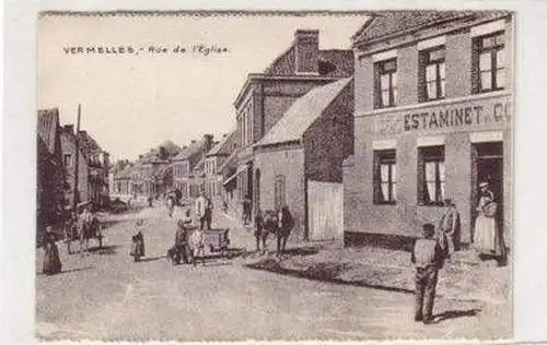 34679 Ak Vermelles France Rue de l`Eglise um 1915