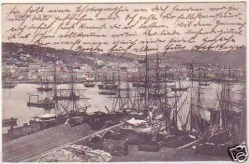 20847 Ak Genova Genua Italien Hafenansicht 1909