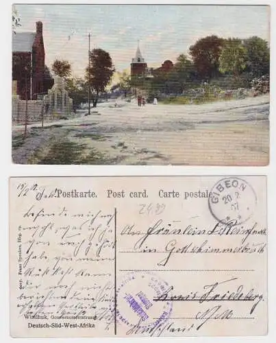 70205 Feldpost Ak Deutsch Ost Afrika Windhuk Gouvernementsstraße 1907