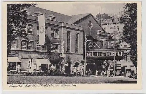 69731 Ak Wuppertal Elberfeld Schwebebahn am Döppersberg um 1940