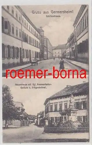 68253 Mehrbild Ak Gruß aus Germersheim Schillerstrasse usw. 1910