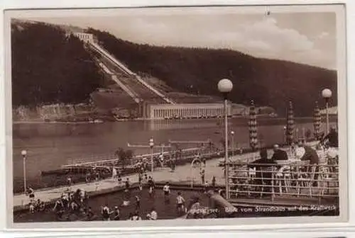 54630 Ak Hengsteysee Strandbad und Kraftwerk 1935