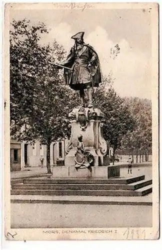 18333 Ak Mörs Denkmal Friedrich I. 1931