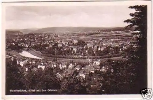 17576 Ak Saarbrücken Blick auf den Staden 1940