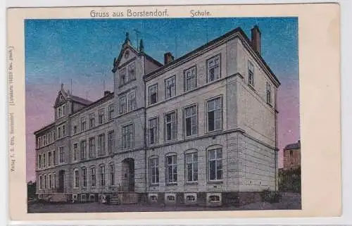 89966 Ak Gruß aus Borstendorf Schule 1912