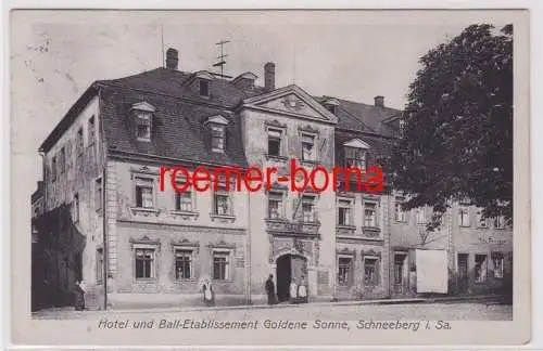 84212 Ak Schneeberg Hotel & Ball- Etablisement goldene Sonne 1920