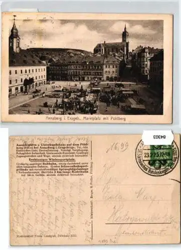 84303 Ak Annaberg mit Stempel 18. sächs. Bundeskegeln 1925