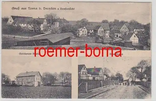 80953 Mehrbild Ak Gruß aus Torna bei Dresden Gasthof Goldener Stiefel 1923