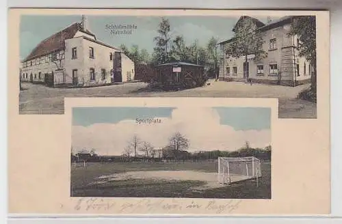 69356 Mehrbild Ak Schloßmühle Naunhof und Sportplatz um 1910