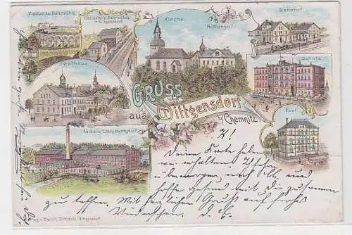 71808 Ak Lithographie Gruss aus Wittgensdorf bei Chemnitz 1899