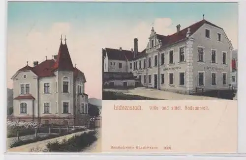 98848 Mehrbild Ak Lichtenstadt Villa und Städtische Badeanstalt um 1920