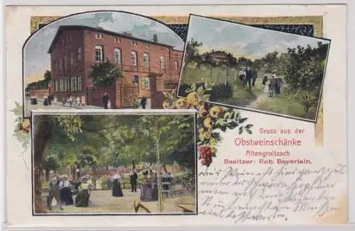 98388 Mehrbild Ak Gruß aus der Obstweinschänke Altengroitzsch 1907