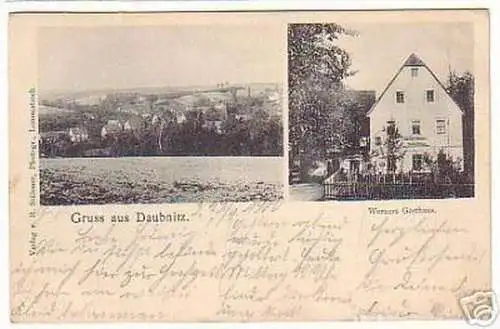 06742 Ak Gruß aus Daubnitz Werners Gasthaus 1900