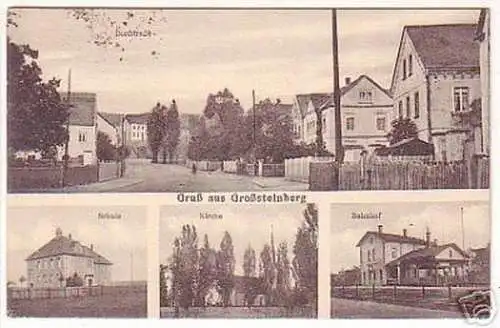 06628 Ak Gruß aus Großsteinberg Bahnhof usw. 1924