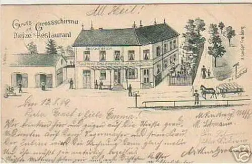 05116 Ak Gruß aus Großschirma Dietzes Restaurant 1899