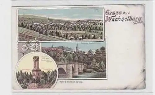 39323 Ak Lithographie Gruß aus Wechselburg um 1900