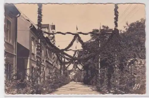 98307 Foto Ak Rosswein in Sachsen im Festschmuck 5.6.1932