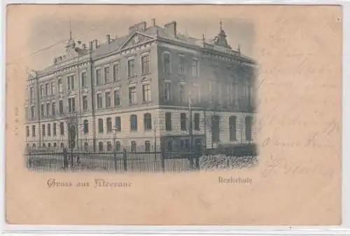 95417 Ak Gruss aus Meerane Realschule 1899