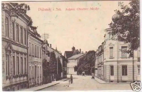 23543 Ak Pulsnitz in Sa. äußere Ohorner Straße 1915