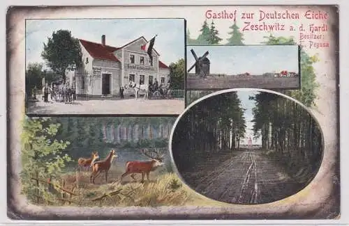 99945 Ak Gasthof zur Deutschen Eiche Zeschwitz an der Hardt 1910