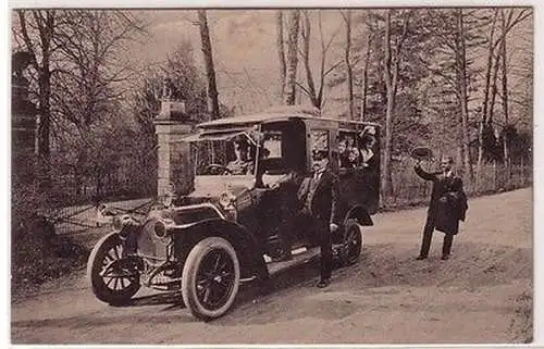 28000 Ak Knautkleeberg altes Automobil vor Eingangstor um 1910