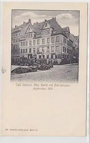 63632 Ak Leipzig Café National Ecke Markt & Petersstraße im Jahre 1876