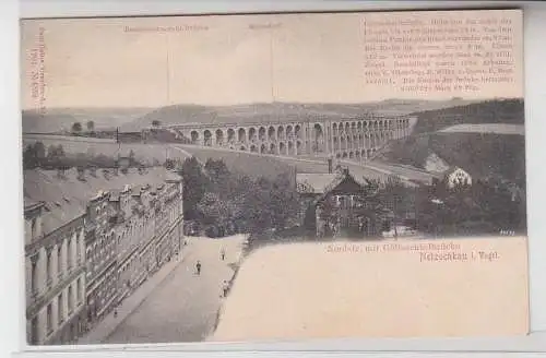 64202 Ak Netschkau im Vogtland Nordstrasse mit Göltzschtalbrücke um 1900