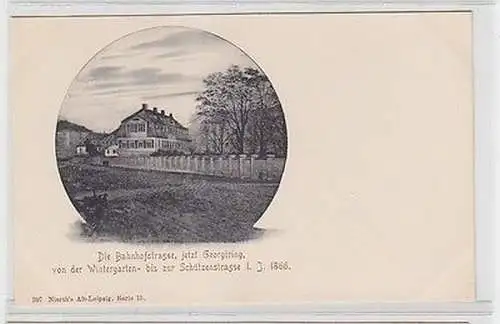 63314 Ak Leipzig Die Bahnhofstraße jetzt Georgiring im Jahre 1866