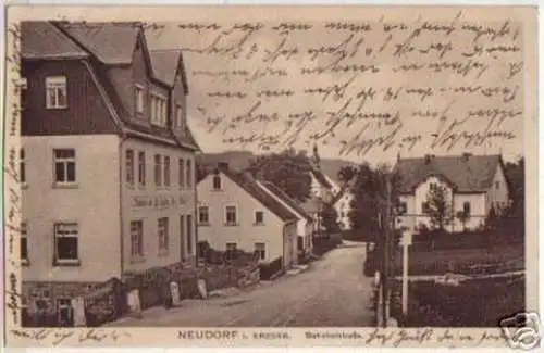 13346 Ak Neudorf im Erzgebirge Bahnhofstrasse 1918