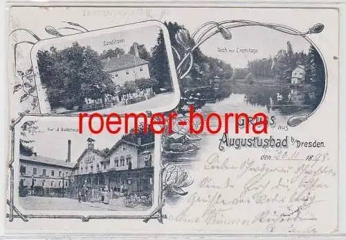 78722 Mehrbild Ak Gruß aus Augustusbad bei Dresden Conditorei usw. 1898