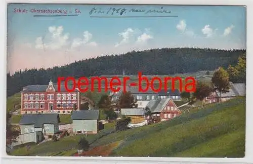 74776 Feldpost Ak Schule Obersachsenberg in Sachsen 1918