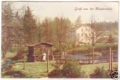 29207 Ak Gruß aud der Haidemühle b. Langebrück 1914