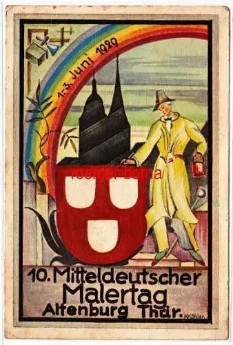 79511 Ak 10. Mitteldeutscher Malertag Altenburg Thüringen 1.-3. Juni 1929