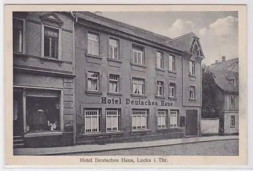 89639 Ak Lucka in Thüringen Hotel Deutsches Haus um 1920