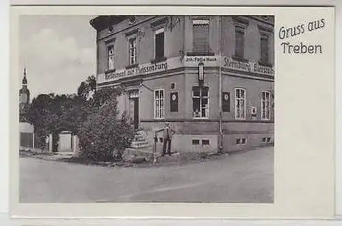 37643 Ak Gruss aus Treben Restaurant zur Pleissenburg Sternburg Bierstube 1934