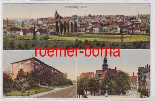 83164 Mehrbild Ak Ronneburg S.-A. Schule, Rathaus usw. 1937