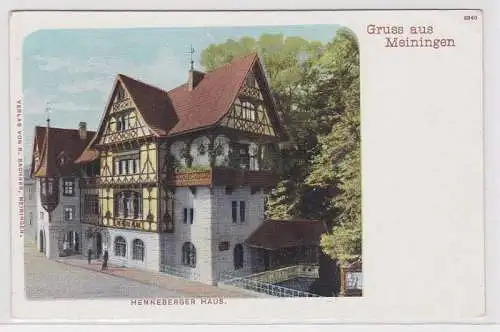 86863 AK Gruss aus Meiningen - Henneberger Haus um 1900