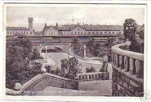 05069 Ak Erfurt Blick nach dem Bahnhof 1932